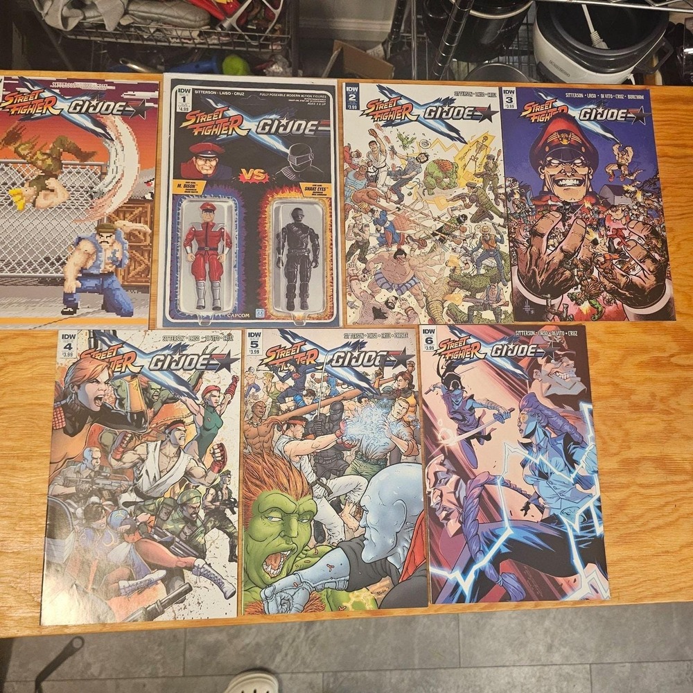 Street Fighter X G.I. Joe Comic Lot Complete Series #1-6 2016 IDW Ryu Chun-Li